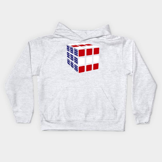 American Flag Rubiks Cube Kids Hoodie by imotvoksim